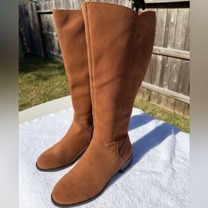 Torrid Wide Calf Brown Knee-High Faux Suede Women's Boots